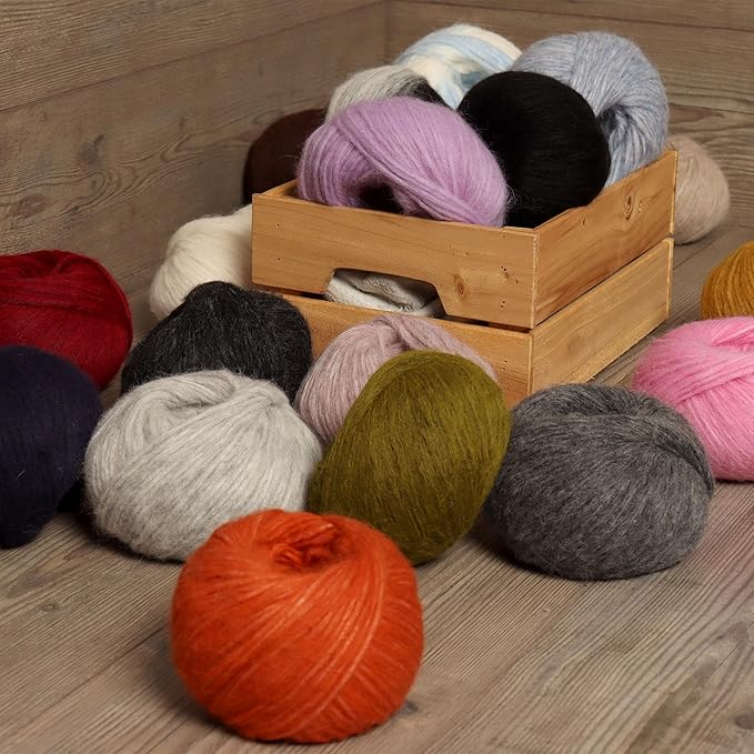 Pullu - Baby Alpaca Merino Wool Yarn Set of 3 Skeins (150 Grams) Worsted Weight - Sourced Directly from Peru - Heavenly Soft and Perfect for Knitting and Crocheting (Denim Blue)