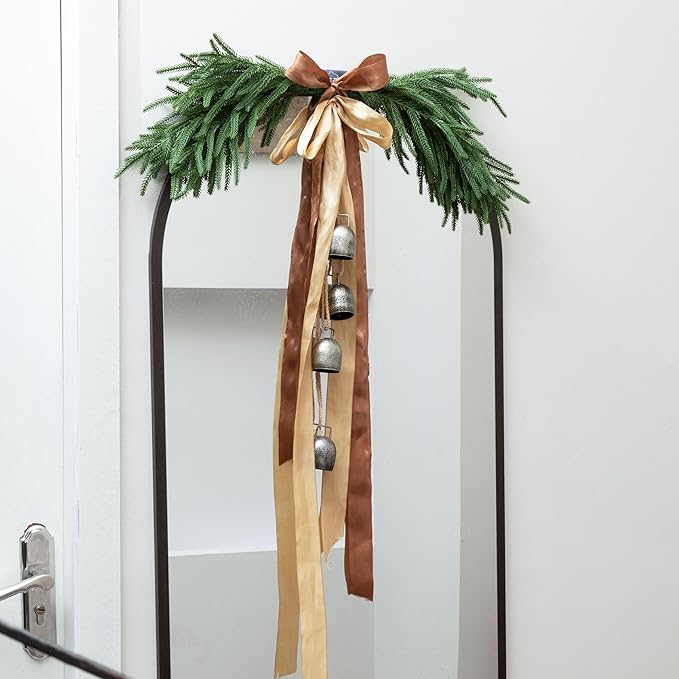 6Pcs Artificial Norfolk Pine Branches - 18" Realistic Faux Christmas Greenery Stems Fake Evergreen Cedar Picks Winter Greens for Vase DIY Crafts Garland Wreath Indoor Outdoor Holiday Decor