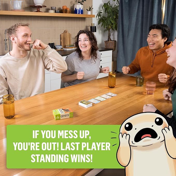 Exploding Kittens Coyote Created by Tim Ferriss, Special Edition Large Box: Includes 6 Unique Action Cards: a Party Game for 3-8 Players, Ages 10 and Up, Great for Family Night