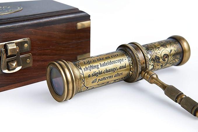 V.Empire Handmade Kaleidoscope Educational Vintage Collection | Birthday | Any Occasion Gift for Kids and Adults (with Handle, One)