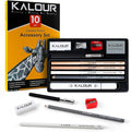 KALOUR Colored Pencil Accessory Kit,with Blenders,Erasers and Sharpener.perfect for Blending Softening Edges,ideal for Coloring Book,Art Supplies for Artists Beginners