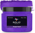 Rolio Premium Mica Powder - Purple Heart (100G / 3.5 oz) - 1 Jar of Purple Pigment Powder for Epoxy Resin, Dye, Soap Making, Nail Polish, Paint, Candle Making, Bath Bombs, Slime