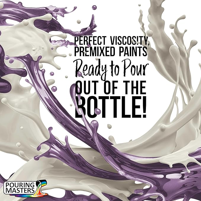 Pouring Masters Lavender Metallic Pearl Ready to Pour Acrylic Pouring Paint - Premium 8-Ounce Pre-Mixed Fluid Acrylic Paint - Fluid Art Supplies for Canvas, Wood, Paper, Tile & Rocks