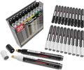 TOOLI-ART Black And White Acrylic Paint Markers Paint Pens Set For Rock Painting, Canvas, Mugs, Metal, Glass Paint, Fabric, Wood, DIY. Non Toxic, Quick Dry,Waterbas (MEDIUM)