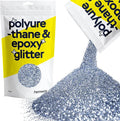 Hemway Polyurethane & Epoxy Resin Glitter 100g / 3.5oz Metallic Crystal Flake Additive for Flooring Jewelry Tumblers Glass Pigment - Fine (1/64" 0.015" 0.4mm) - Azure Blue