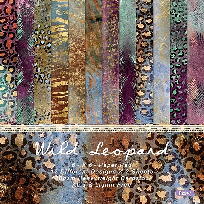 YASMEN 6"x6" Scrapbook Paper Pad - 24 Sheets of Patterned Cardstock for Card Making, Scrapbooking, Junk Journal, DIY Gift Cards - Single-Sided Decopodge Decorative Craft Paper