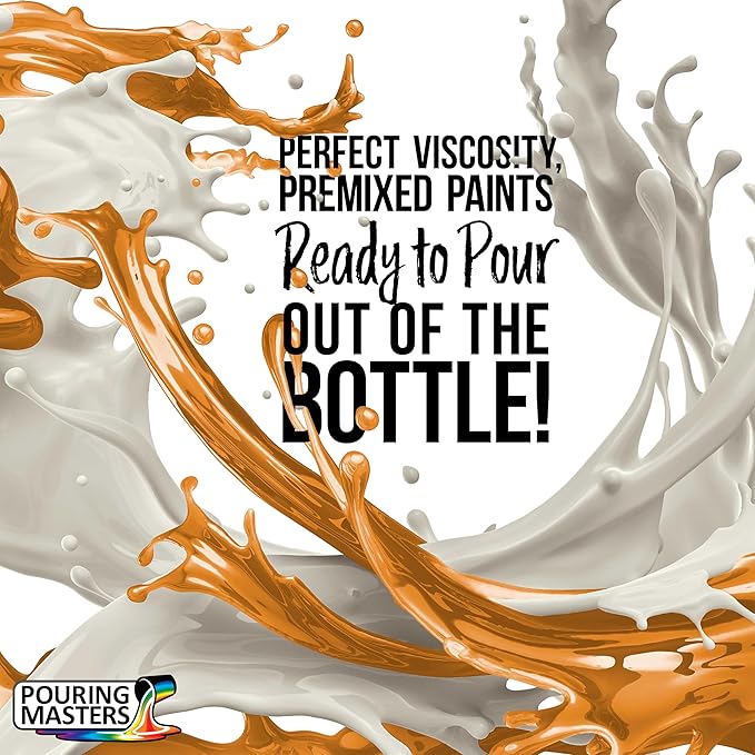 POURING MASTERS Golden Ochre Acrylic Ready to Pour Pouring Paint - Premium 8-Ounce Pre-Mixed Water-Based - for Canvas, Wood, Paper, Crafts, Tile, Rocks and More