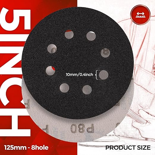 50PCS 5 inch Wet Dry Sanding Discs 1000/1200/2000/3000/5000 Grit, Silicon Carbide Orbital Sander Hook and Loop Sandpaper, Best for Metal, Automotive Sanding