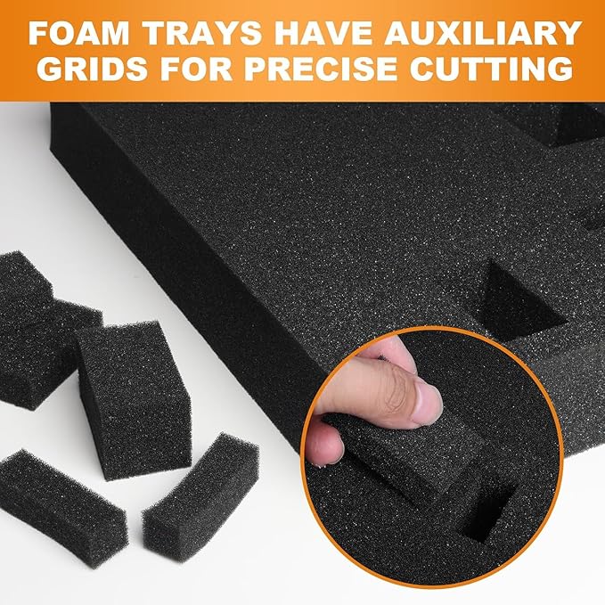Eunice 4Pcs 16 x 12 x 0.4 Inch Polyurethane Foam Sheets & 4Pcs 16 x 12 x 2 Inch Cuttable Foam Inserts for Cases, Packing Foam Pads for Tool Box, Camera Storage and Crafts