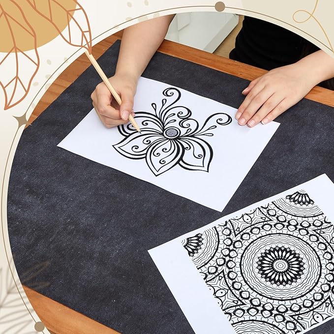 Dinifee 2 Sheets 23 ft Large Graphite Carbon Transfer Paper for Tracing Black Waxed Carbon Paper for Drawing Patterns on Wood Projects, Canvas Fabric and Crafts Supplies,1.6 ft Wide