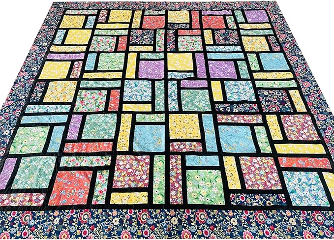HANPATQUI 50PCS 8 x 8 inch Floral 100% Cotton Fat Quarters Fabric for Sewing and Quilting Bundles Precut Fabric Square for DIY Craft Patchwork…