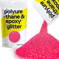 Hemway Polyurethane & Epoxy Resin Glitter 100g / 3.5oz Metallic Crystal Flake Additive for Flooring Jewelry Tumblers Glass Pigment - Ultrafine (1/128" 0.008" 0.2mm) - Fluorescent Pink