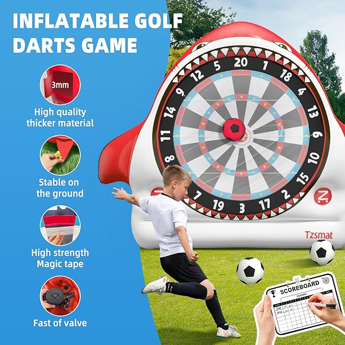Inflatable Game Outdoor Giant Dartboard for Soccer Large Carnival Games Giant Outdoor Game-Fun Sports Games for Kids Adults, Backyard, Garden, Party, Summer Outdoor Play