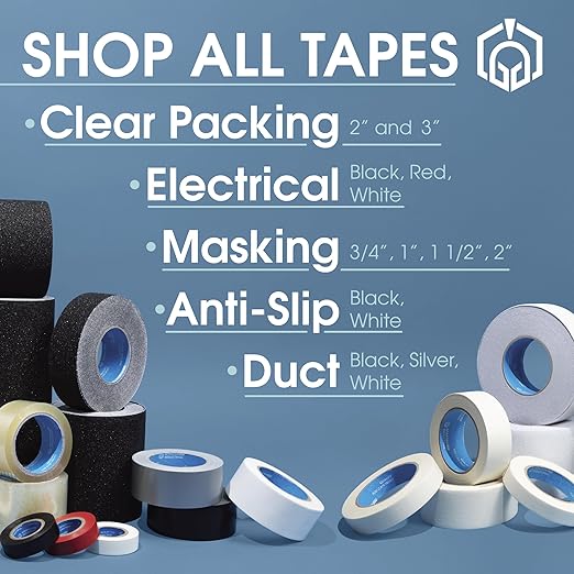 Spartan Industrial - 0.75" X 60 yd Masking Tape for Painting, Drafting, Labeling, and More - 12 Beige Tape Rolls, 5.5 Mil