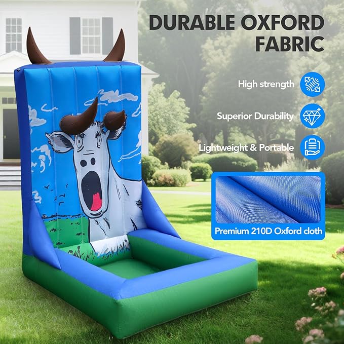 Inflatable Carnival Game with Built-in Blower, Portable Fun Toss Game for Backyard, Outdoor Carnival & Party