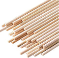 HOPELF 50PCS Dowel Rods Wood Sticks Wooden Dowel Rods - 1/4 x 17.5 Inch Bamboo Sticks - for Crafts，Hardwood Dowel Rod Assortment，Wooden Rod Sticks Doweling Rods， DIYers.