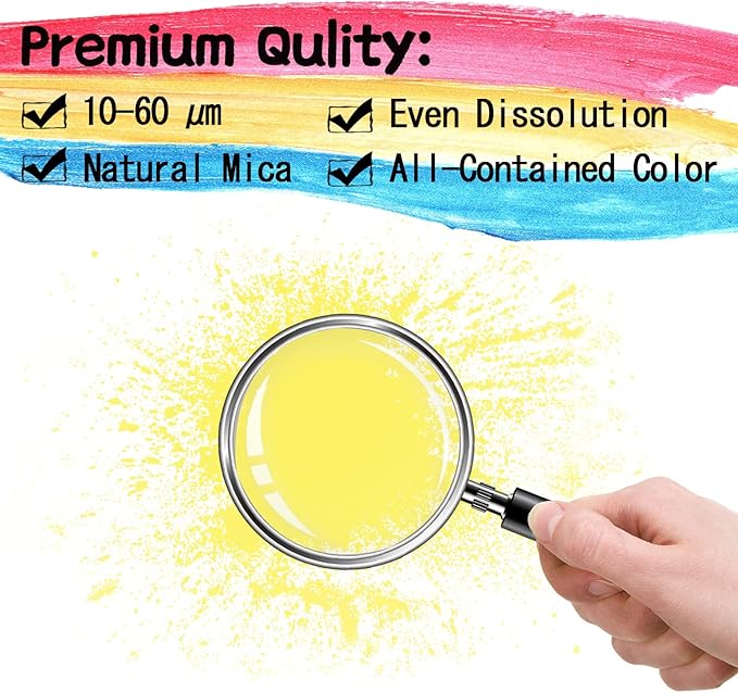 Yellow Mica Powder - 60g Mica Powder for Epoxy Resin - Pearl Pigment Powder Dye for Resin/Eye Shadow/Soap Making/Nails/Bath Bombs etc.