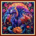 Joyhoor Stamped Cross Stitch Kits for Beginners, Needlepoint Kits for Adults, 11CT Counted Embroidery Kits-Magic Dragon 18x18 inchs