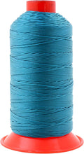 Mandala Crafts Tex 350 Bonded Nylon Thread for Sewing - 415 YDs T350 Heavy Duty Teal Nylon Thread Upholstery Thread for Leather Jeans Weaving, T350 #346 210D/15