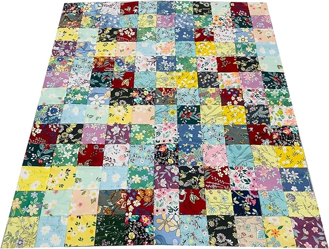HANPATQUI 50PCS 12 x 12 inch Floral 100% Cotton Fat Quarters Fabric for Sewing and Quilting Bundles Precut Fabric Square for DIY Craft Patchwork