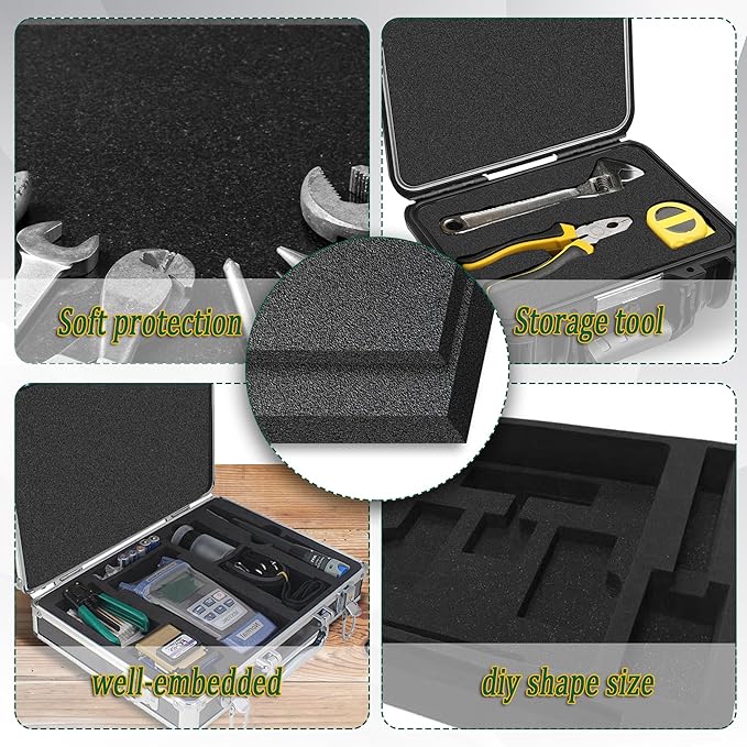 8 Pack Polyethylene Foam Pads for Packing Foam Sheets 2 Size Cuttable High Density Cushioning Inserts Protective Foam for Packing Cases and Crafts- 16" X 12" X (0.4" and 1")
