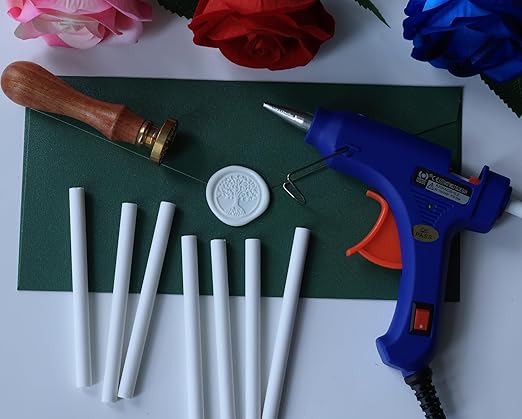 30 Pieces 7mm Sealing Wax Sticks for Glue Gun,PORXFLY Mini Wax Seal Sticks Great for Seals Stamp,Cards Envelopes,Wedding Invitations,Gift Wrapping,Wine Packages (White)