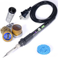 YIHUA 947-III Soldering Iron Kit with Temperature Stabilization, On-off Switch, 60W Portable Soldering Iron Kit with Holder, Tip Cleaner, Cleaning Sponge, 110V US Plug