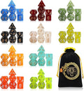 CiaraQ DND dice Set 10x7 Polyhedral Dice (70 pcs) for Dungeons and Dragons RPG MTG Role Playing Table Games with 1 Drawstring Bag