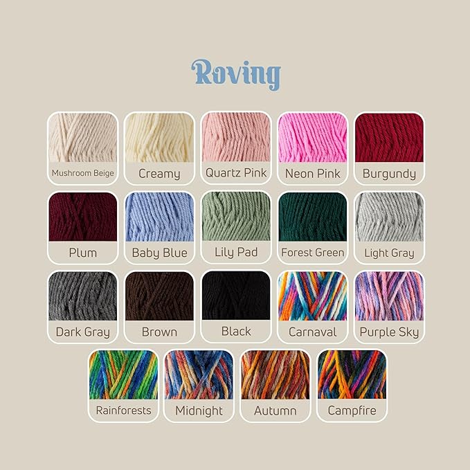 3 Skeins of Sensy Roving Multi Color Yarn, 3.5 oz, 132 Yards, Gauge 5 Bulky (Midnight)