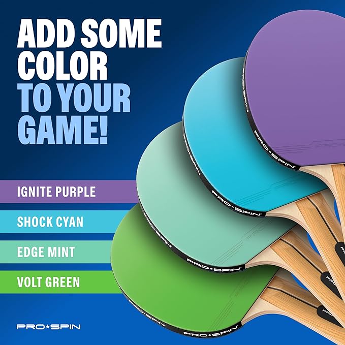 PRO SPIN All-in-One Ping Pong Set - Retractable Ping Pong Net for Any Table (72"), Ping Pong Paddles and Balls, Storage Case - Portable Table Tennis Family Games, Gifts for Boys & Girls