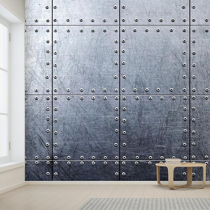 wall26 Wall Sticker/Wall Mural Metal Background, Not Peel and Stick, Non-Woven Wallpaper Decorative for Bedroom, Living Room, Office - 96x120 inches
