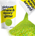 Hemway Polyurethane & Epoxy Resin Glitter for Arts, Crafts, Tumblers, Flooring, Woodwork, Decorating and Resin Projects 100g - Lime Green Holographic
