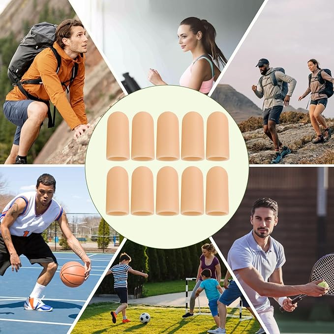 Gel Finger Cots, Silicone Finger Protectors, Finger Sleeves Tip Protectors, Fingertip Bandages for Trigger Finger, Finger Arthritis, Finger Cracking, Hand Eczema Pain Relief