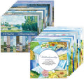 48 Sheets 24 Designs Scrapbook Paper Pad, 6"×6" Single-Sided Decopodge Craft Cardstock Paper, Scrapbooking DIY Decorative Background Cardmaking Supplies.Paintings&Landscape