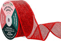 Mandala Crafts Red Burlap Wired Ribbon 1.5 Inches Wide Jute Ribbons for Crafts - 10 Yds Roll Rustic Burlap Wrap Trim Ribbons for Wreaths Bows Party Decoration