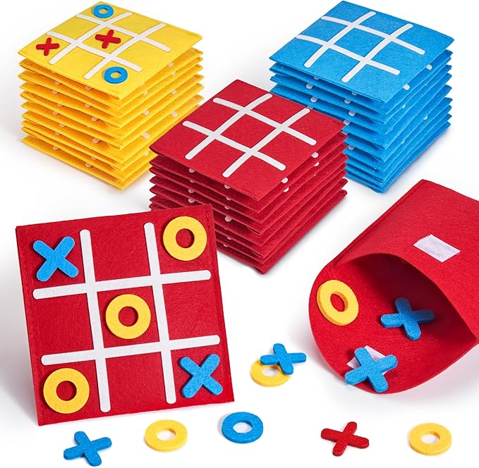 JoyCat Tic Tac Toe Mini Board Game Toy for Kids and Family,Birthday Party Favors,Goody Bag,Fun Indoor Game Night Activity,Gifts for Students,Easy to Store(Bulk Pack of 12)