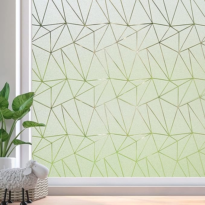Coavas Window Privacy Film, Frosted Glass Static Cling, Decorative for Bathroom Door Covering, UV Blocking Window Cling, Non-Adhesive Vinyl Sticker, Day and Night Windows Tint for Home, 29.5x157.5 in