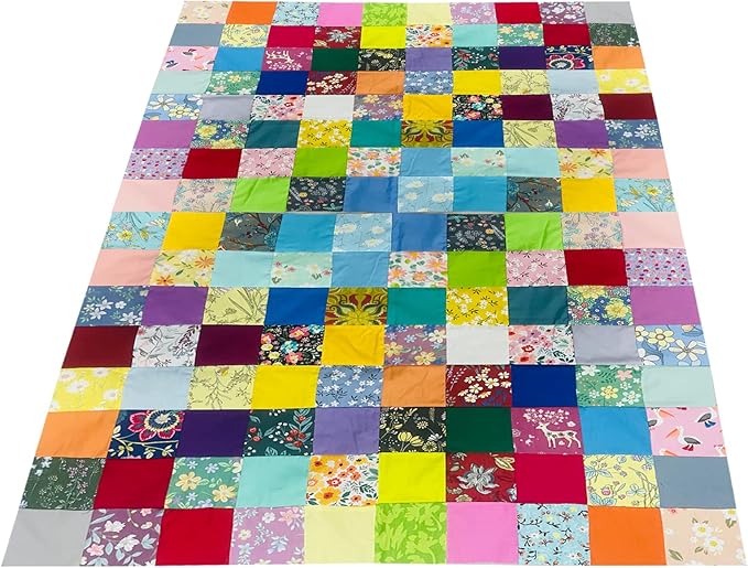 HANPATQUI 200PCS 4 x 4 inch Floral 100% Cotton Fat Quarters Fabric for Sewing and Quilting Bundles Precut Fabric Square for DIY Craft Patchwork