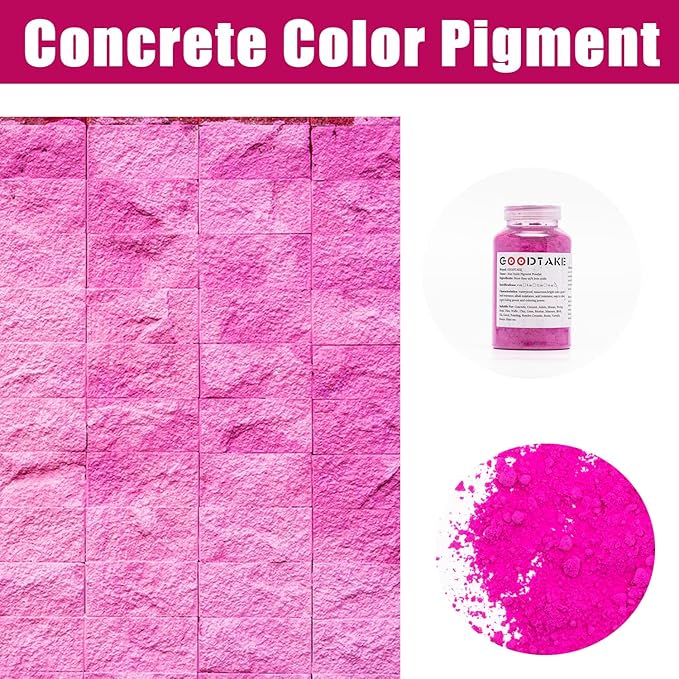 GOODTAKE Concrete Pigment, Rose Red Iron Oxide Pigment Powder, Concrete Cement Dye Color Coloring Powder for Brick, Tile, Clay, Lime, Mortar, Grout, Plaster, Paint, Bath Bombs (Rose Red, 20 oz)
