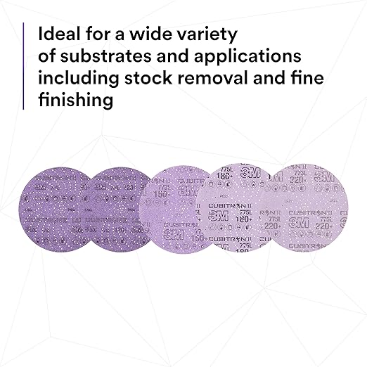3M Xtract Cubitron II Hookit Clean Sanding Film Disc 775L, 180+, 5 in, Pack of 50 Hook and Loop Sanding Discs for Paint Preparation and Removal, General Sanding, Refining, Blending, and Featheredge