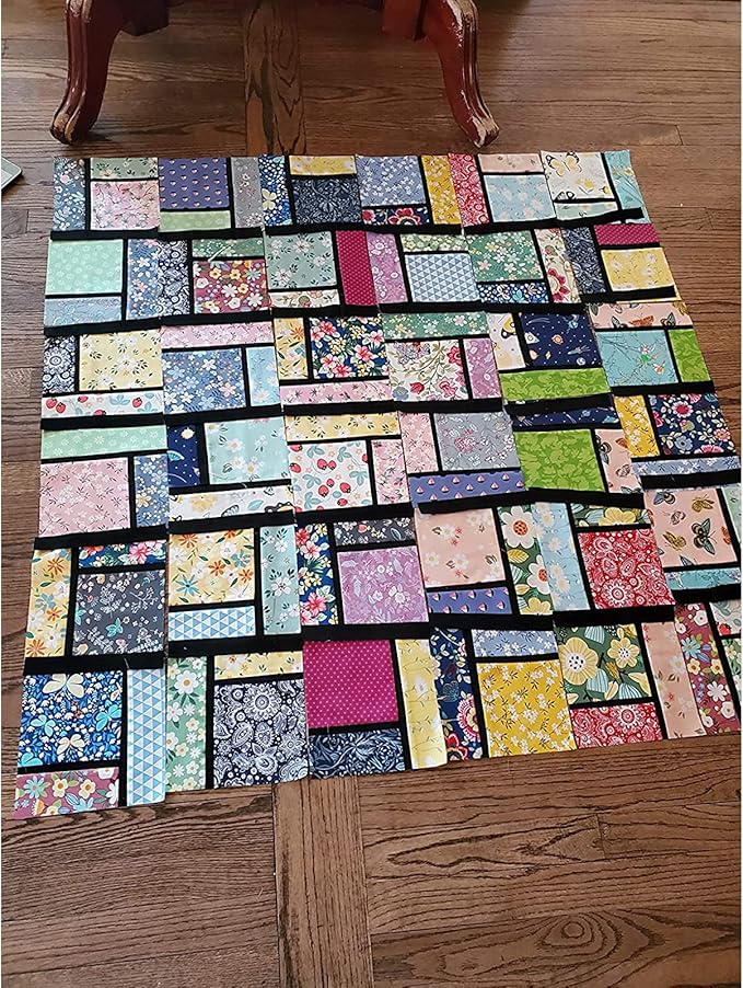 HANPATQUI 50PCS 12 x 12 inch Floral 100% Cotton Fat Quarters Fabric for Sewing and Quilting Bundles Precut Fabric Square for DIY Craft Patchwork