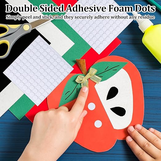 1000Pcs Double Sided Sticky Dots,Glue Dots Double Sided Removable,0.39 * 0.03in /0.39 * 0.08in Suitable for Crafts,Card Making,Marking Candles,Scrapbooking,Posters and DIY Projects