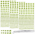 Self Adhesive Face Gems and Pearls for Makeup, Festival Jewels, Hair Gems Pearls, 3/4/5/6/8 mm Round Rhinestone Stickers for Face, Eye, Makeup, Body, Crafts 591Pcs (08_Light Yellow)