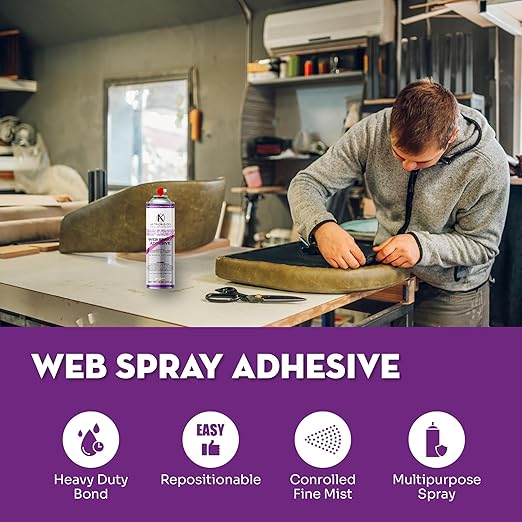 AK TRADING CO. Professional Quality Multipurpose Spray Adhesive - Wide Spray Reach, Made in USA, Temporary and Permanent Bonding - 12oz Can