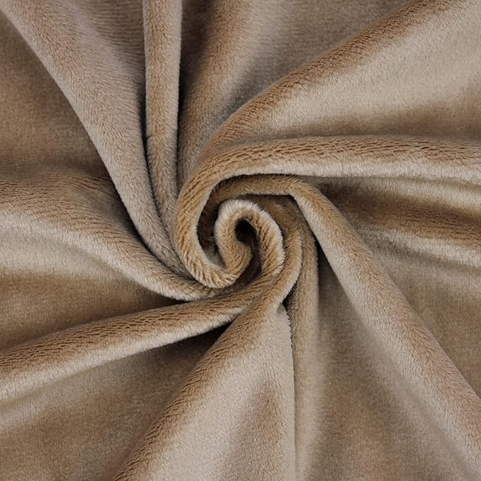 kullaloo Plush Fabric | Solid Taupe Minky Fabric for Sewing | Super Soft Cuddle Material | 39.5x29.5 | Plushies, Baby Blankets, Pillows, Dog Beds, Cat Beds, Beanies, Baby Accessories, Apparel & More