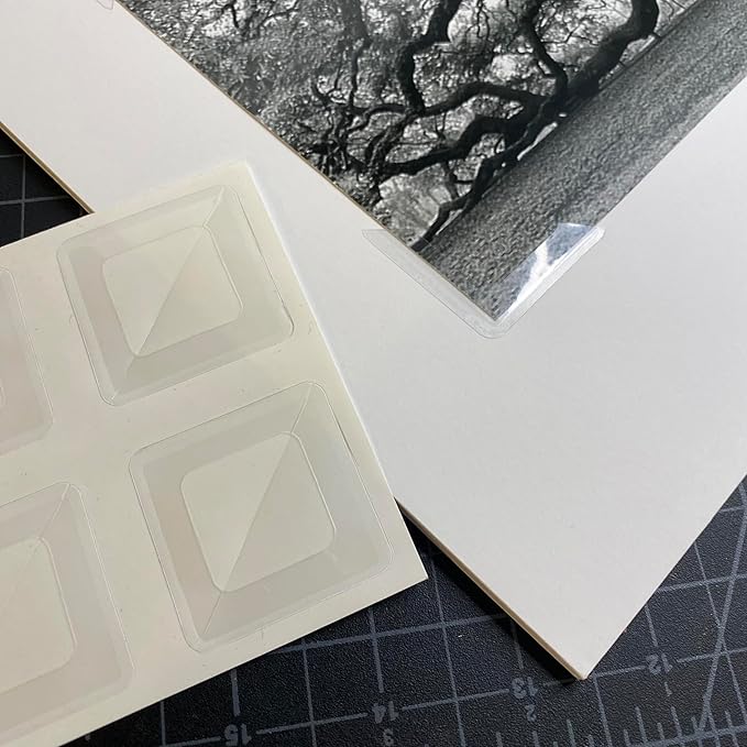 Lineco, Self-Adhesive Polypropylene Mounting Photo Corners, 1.25" Full View, Pressure Sensitive, Non-Yellowing Acrylic Adhesive (Pack of 48) 2 Packs