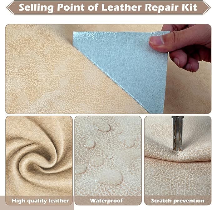 Leather Repair Tape, 16x40 inch Leather Patches for Furniture, Self Adhesive Leather Repair Patch for Sofas, Couches, Leather Covers, Seats, Chairs, Vinyl Repair Tape Retro Green