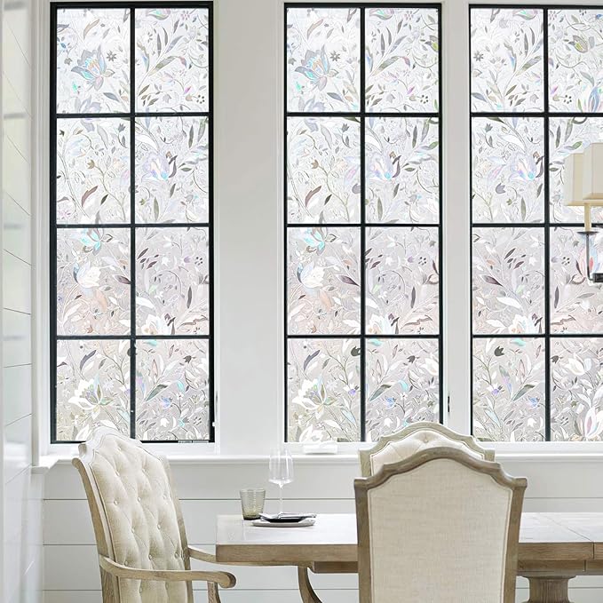 Kromapolis Window Film, Window Privacy Film, Window Vinyl Glass Covering, Stained Glass Decorative Film, Window Film Privacy Frosted Static Clings, Non-Adhesive, No-Glue (35.4 x 118.1inch)