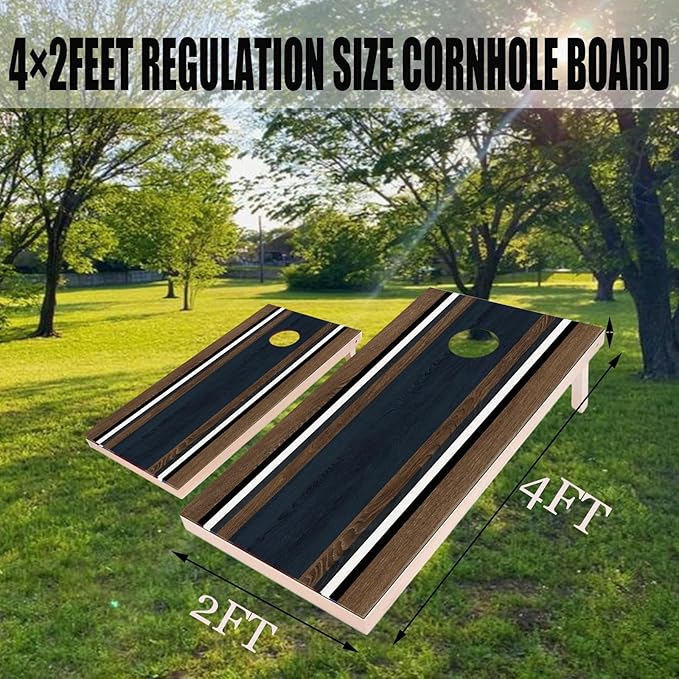4×2FT Cornhole Board Set,Wooden Corn Hole Games for Adults Bean Bag Toss Game Set, with Corn Hole Bags Set 8,2 Cornhole Boards and a Carrying Case for Wedding/Party/Outdoor/Hiking/Yard