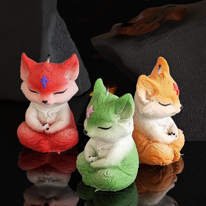 Fox Candle Soap Mold Animal Resin Casting Mold for Wolf, Candle Making, Home Decor - 3D Silicone Mold